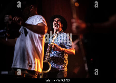 Kopenhagen, Dänemark. 05 Aug, 2019. Die schwarzen Samen, die Neuseeland Reggae Band, führt ein Live Konzert bei Vega in Kopenhagen. (Foto: Gonzales Foto/Alamy leben Nachrichten Stockfoto