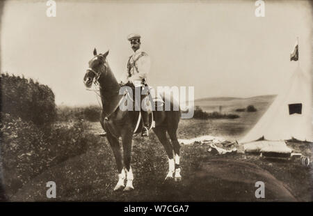 Großherzog Michael Alexandrowitsch von Russland (1878-1918) auf dem Pferd. Stockfoto