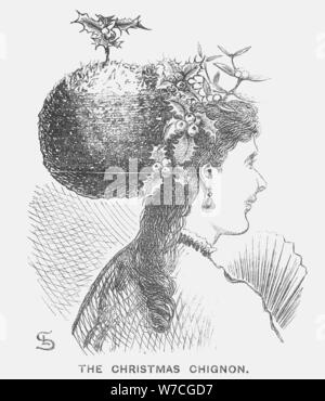 "Die Weihnachten Chignon", 1867. Artist: Edward Linley Sambourne Stockfoto