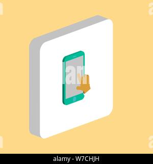 Hand Touchscreen Handy einfachen Vektor icon. Abbildung: Symbol Design Template für web mobile UI-Element perfekte Farbe isometrische Piktogramm auf 3d-whit Stock Vektor