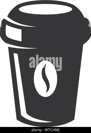 Kaffee Pappbecher Symbol auf weißem isoliert. Design Element für Logo, Schild, Zeichen, Poster, Plakat, Flyer. Vector Illustration Stock Vektor