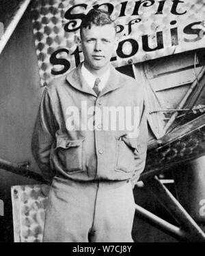 Charles Lindburgh, rekordverdächtige Aviator, 1927. Artist: Unbekannt Stockfoto