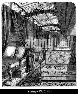 Pullman Schlafwagen auf der Union Pacific Railroad, c 1869. Artist: Unbekannt Stockfoto