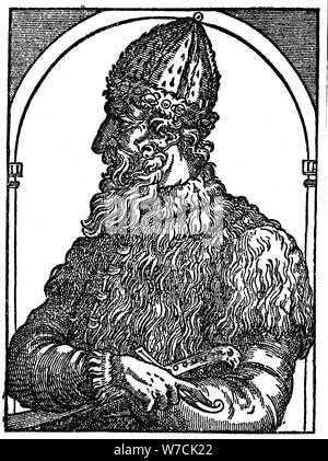 Ivan der Schreckliche, Zar von Russland, c 16. Artist: Unbekannt Stockfoto