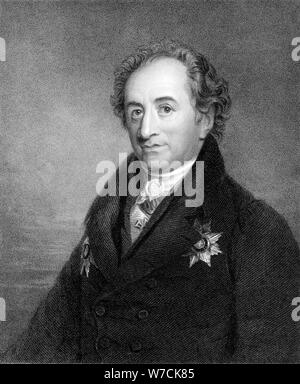Johann Wolfgang von Goethe, deutscher Dichter, Dramatiker und Wissenschaftler, c 1830. Artist: Unbekannt Stockfoto