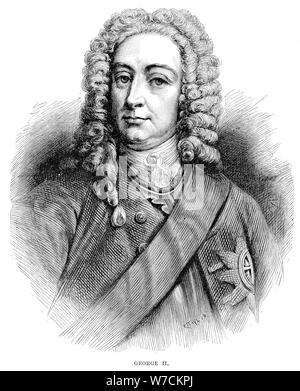 King George II (1683-1760) König von Großbritannien und Irland sowie Kurfürst von Hannover von 1727. Artist: Unbekannt Stockfoto