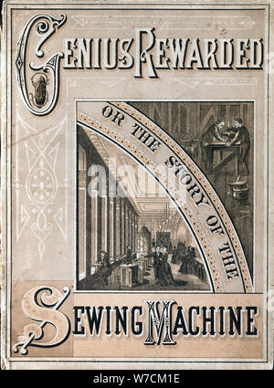 Abdeckung des Genius belohnt, oder die Geschichte der Singer Nähmaschine, 1880. Artist: Unbekannt Stockfoto