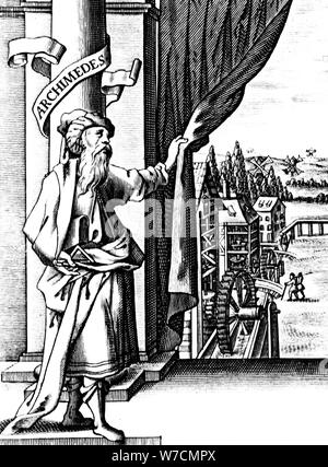 Archimedes (c 287-212 v. Chr.), die antiken griechischen Mathematiker und Erfinder. Artist: Unbekannt Stockfoto