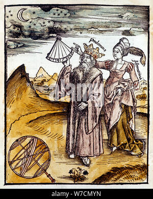 Ptolemäus, Alexandrinischen griechische Astronom und Geograph, 1508. Artist: Unbekannt Stockfoto