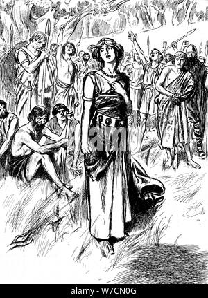 Boudicca (boadicea) lst century britische Königin der Iceni, sammeln Ihre Truppen, c 1900. Artist: Unbekannt Stockfoto