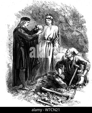 'Ach, arme Yorick! Ich kannte ihn, Horatio', c 1850. Artist: Unbekannt Stockfoto