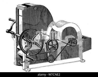 Eli Whitney's (1765-1825) sah - Gin für die Reinigung von Baumwolle, 1865. Artist: Unbekannt Stockfoto