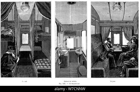 Teil einer französischen Waggon-lit (Schlaf), 1890. Artist: Unbekannt Stockfoto