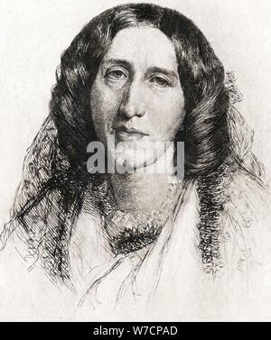 George Eliot, Pseudonym von Mary Ann Evans (1819-1880), englischer Schriftsteller, Dichter und Kritiker. Artist: Unbekannt Stockfoto