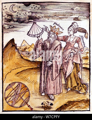 Ptolemäus, Alexandrinischen griechische Astronom und Geograph, 1508. Artist: Unbekannt Stockfoto