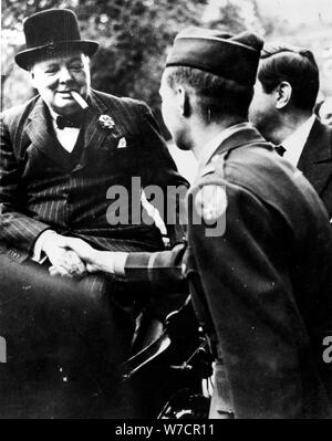 Winston Churchill, britischer Staatsmann, Weltkrieg II, 1939-1945. Artist: Unbekannt Stockfoto