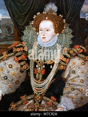 Elisabeth I., Königin von England und Irland, c 1588. Artist: George Gower Stockfoto