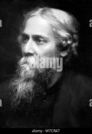 Rabindranath Tagore (1861-1941), Indischer Philosoph und Dichter, c 1930-1941. Artist: Unbekannt Stockfoto