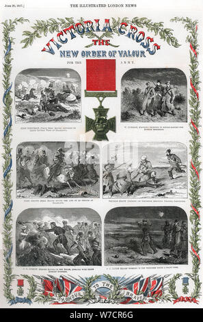 Victoria Cross, britische Auszeichnung für Tapferkeit, 1857. Artist: Unbekannt Stockfoto