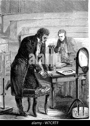 Hans Christian Oersted, dänischer Physiker, 1820 (c 1880). Artist: Unbekannt Stockfoto