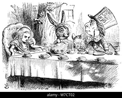 Szene aus Alice im Wunderland von Lewis Carroll, 1865. Artist: John Tenniel Stockfoto