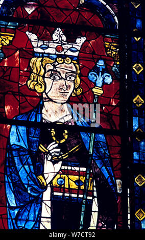 Salomo, Glasmalerei, die Kathedrale von Chartres, Frankreich, 1194-1260. Artist: Unbekannt Stockfoto