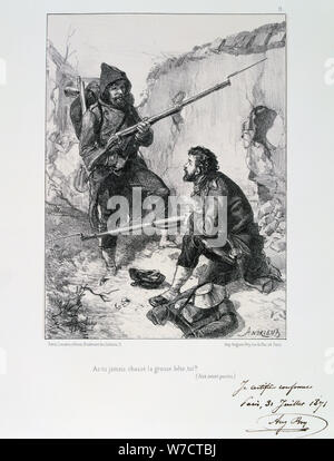 In den Schützengräben, Belagerung von Paris, Deutsch-Französischen Krieg, 1870-1871 (1871). Artist: Auguste Bry Stockfoto
