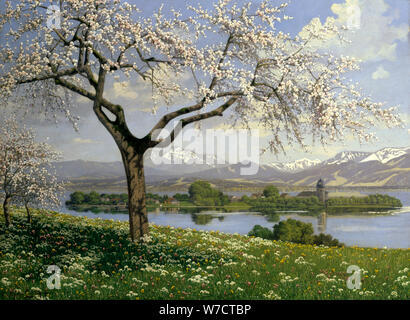 "Bayerische Landschaft im Frühjahr', Philipp Graf, 20. Artist: Philipp Graf Stockfoto