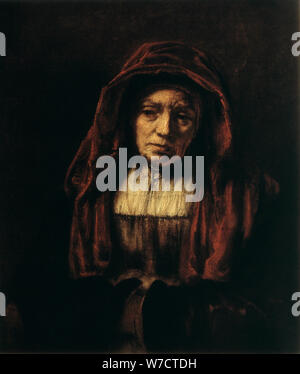 "Porträt einer alten Frau', 1654. Artist: Rembrandt Harmensz van Rijn Stockfoto