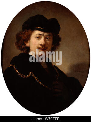 'Selbst-Portrait mit einer goldenen Kette", 1633. Artist: Rembrandt Harmensz van Rijn Stockfoto