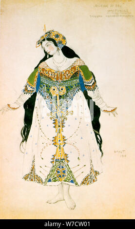 Die Tsarevna, Kostüme für die Ballets Russes Produktion von Strawinskys Feuervogel, 1910. Artist: Leon Bakst Stockfoto