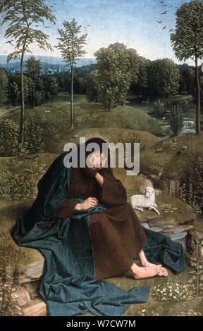 "Johannes der Täufer in der Wüste', 1490-1495. Artist: Geertgen Tot Sint Jans Stockfoto