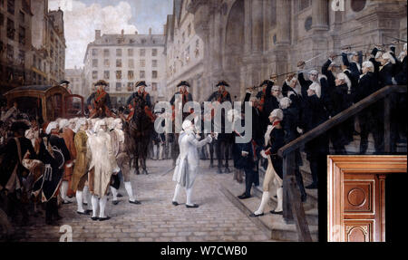 Louis XVI durch den neuen Bürgermeister von Paris, 17. Juli 1789 erhalten haben, (19. und Anfang des 20. Jahrhunderts). Artist: Jean-Paul Laurens Stockfoto