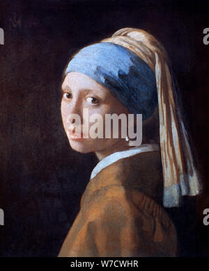 "Das Mädchen mit dem Perlenohrring', c 1665. Artist: Jan Vermeer Stockfoto