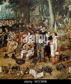 'Allegorie der Waffenstillstand von 1609 zwischen den Niederlanden und Spanien", Detail, 17. Artist: Adriaen van de Venne Stockfoto