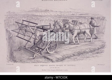 Bell's bessere Ernten Maschine durch Crosskill, c 1840. Artist: Joseph Wilson Lowry Stockfoto