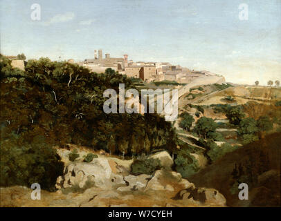 "Volterra", Italien, 1834. Künstler: Jean-Baptiste-Camille Corot Stockfoto