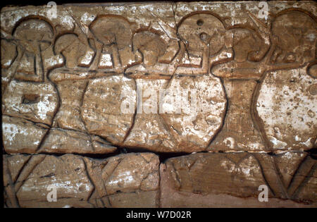 Linderung von Soldaten, Tempel von Ramses III., Medinat Habu, Luxor, Ägypten, c 12. Jahrhundert v. Chr.. Artist: Unbekannt Stockfoto