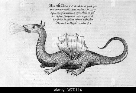 Drachen, 1678. Artist: Athanasius Kircher Stockfoto