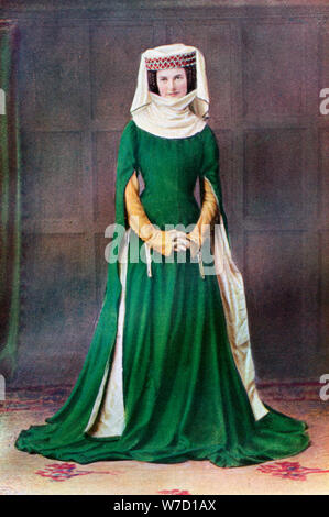 Lady's Dress, 14. Jahrhundert, (1910). Artist: Unbekannt Stockfoto