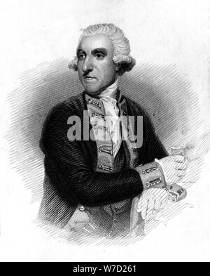 Samuel Hood (1724-1816), 1st Viscount Haube, britischer Admiral, 1837 Künstler: Thomas Phillibrown Stockfoto