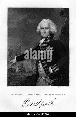Admiral Alexander Haube (1726-1814), 1st Viscount Bridport, 1837. Artist: S Freeman Stockfoto