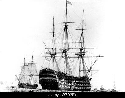 HMS VICTORY in Portsmouth, 19. Artist: Unbekannt Stockfoto