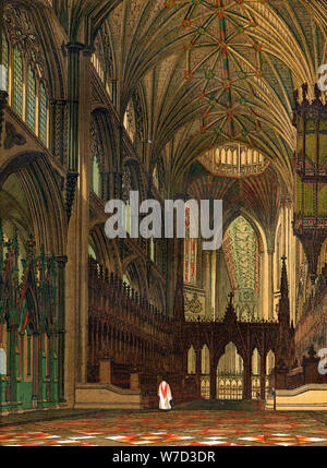 Chor der Kathedrale von Ely, Cambridgeshire, 19. Artist: Unbekannt Stockfoto