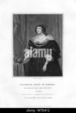 Elizabeth, kurfürstin von der Pfalz und Königin von Böhmen, (1834). Artist: Henry Thomas Ryall Stockfoto