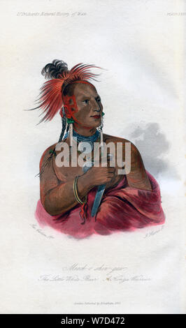 Bin jedes-o-shin-Gaw, das Kleine weiße Bär, eine Konza Warrior', 1848. Artist: Harris Stockfoto