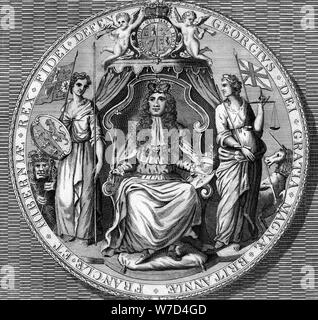 Das große Siegel der König Georg I. Artist: Vandroit Stockfoto