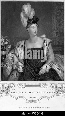 Prinzessin Charlotte Augusta von Wales, 19. Artist: Henry Thomas Ryall Stockfoto