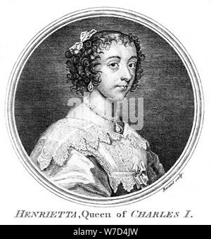 Königin Henrietta Maria, Königin von Charles I Künstler: Ravenet Stockfoto