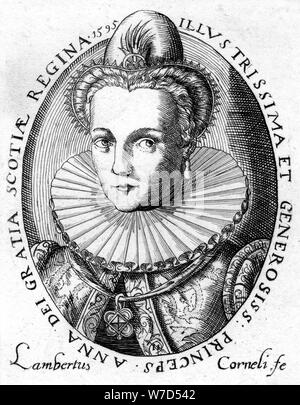 Anna von Dänemark, Königin von König James I von England und VI. von Schottland. Artist: Unbekannt Stockfoto